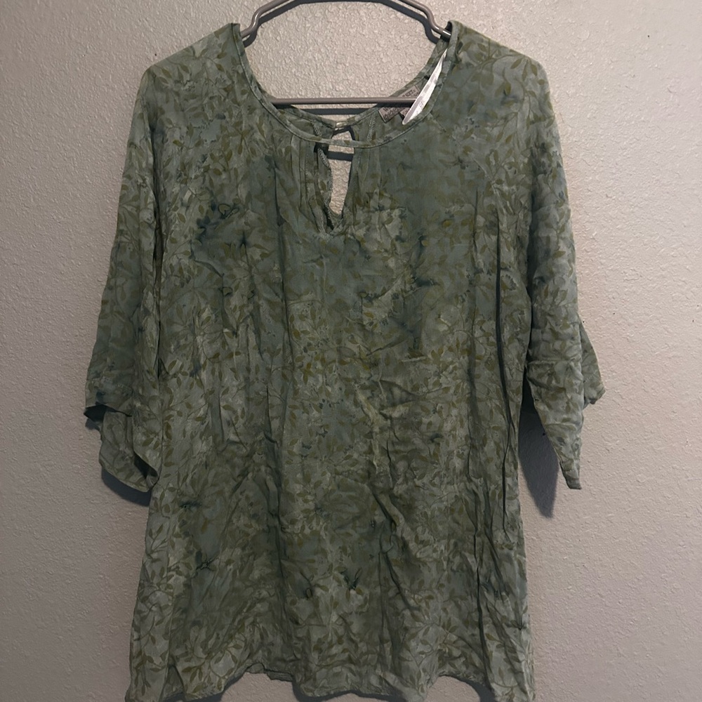 Green Patterned Blouse